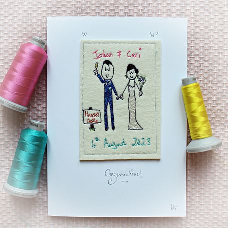 personalised, handmade wedding card